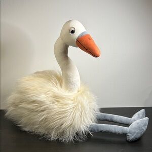 Plush Swan Toy with Fluffy Cream Feathers(retired)